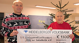 Weihnachten 2021 Spende Hilfe zur Selbsthilde e.V., Dossenheim